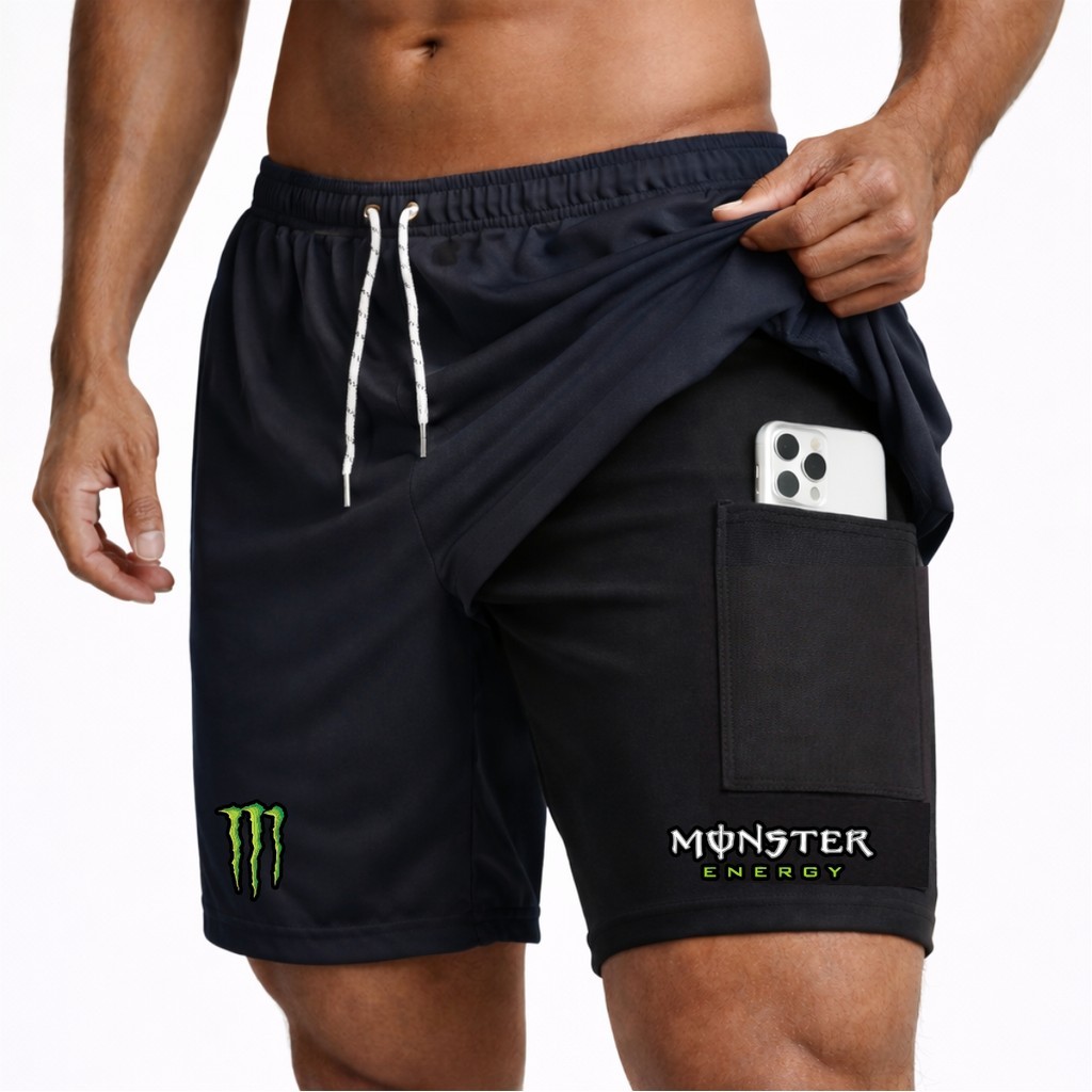Bermuda Compressão 2em1 Masculina DryFit + Elastano Academia Corrida Bike Crossfit