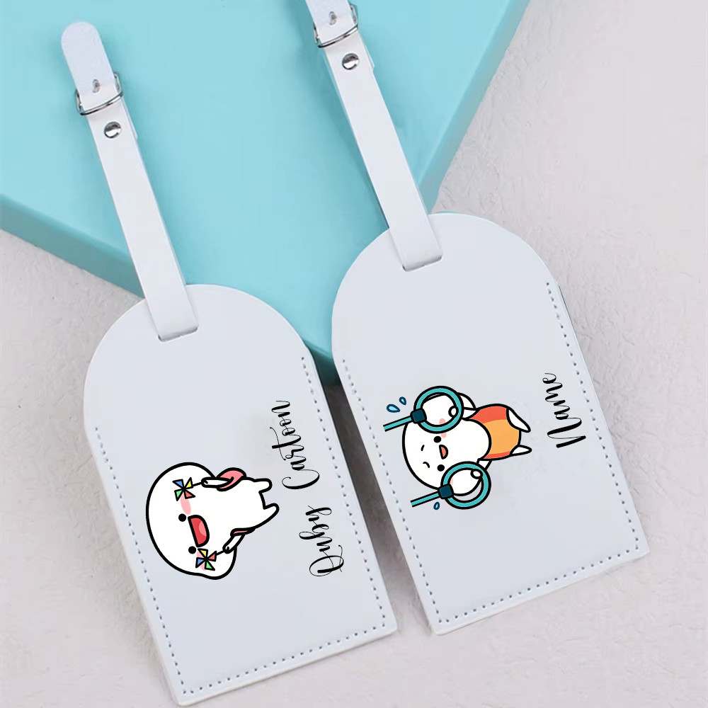 Etiqueta De Bagagem De Desenho Animado Quby Com Nome Personalizado Viagem Personalizada Adicionar Endereço De Mala