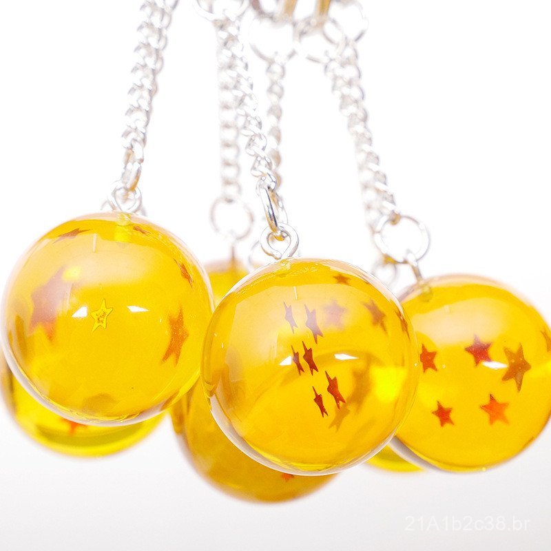 Figurinha de Resina Dragon Ball, Pingente Dragon Ball, Chaveiro Dragon Ball, Chaveiro de Cristal de 2,7CM