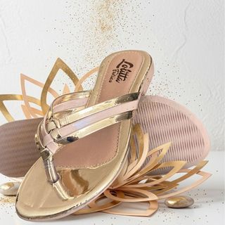 Rasteirinha Rasteira Chinelo Sandália Transada Dourada Cores Tiras Conforto Basica Simples