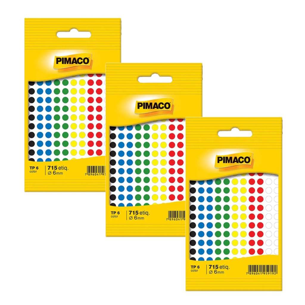 Kit Etiquetas TP Multiuso cores 6mm Pimaco