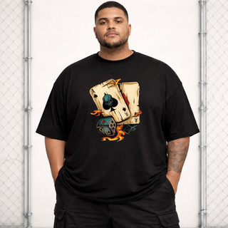 Camiseta Plus Size Unissex T-Shirt Premium Cartas Streetwear