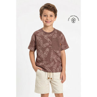 Conjunto Infantil Menino Folhas Bolso Colorittá Marrom em Oferta na Shopee