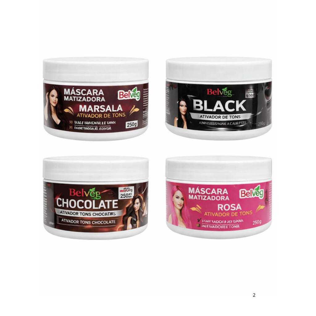 Máscara Matizadora Belveg Marsala Black Chocolate Rosa 250g Sem Amônia