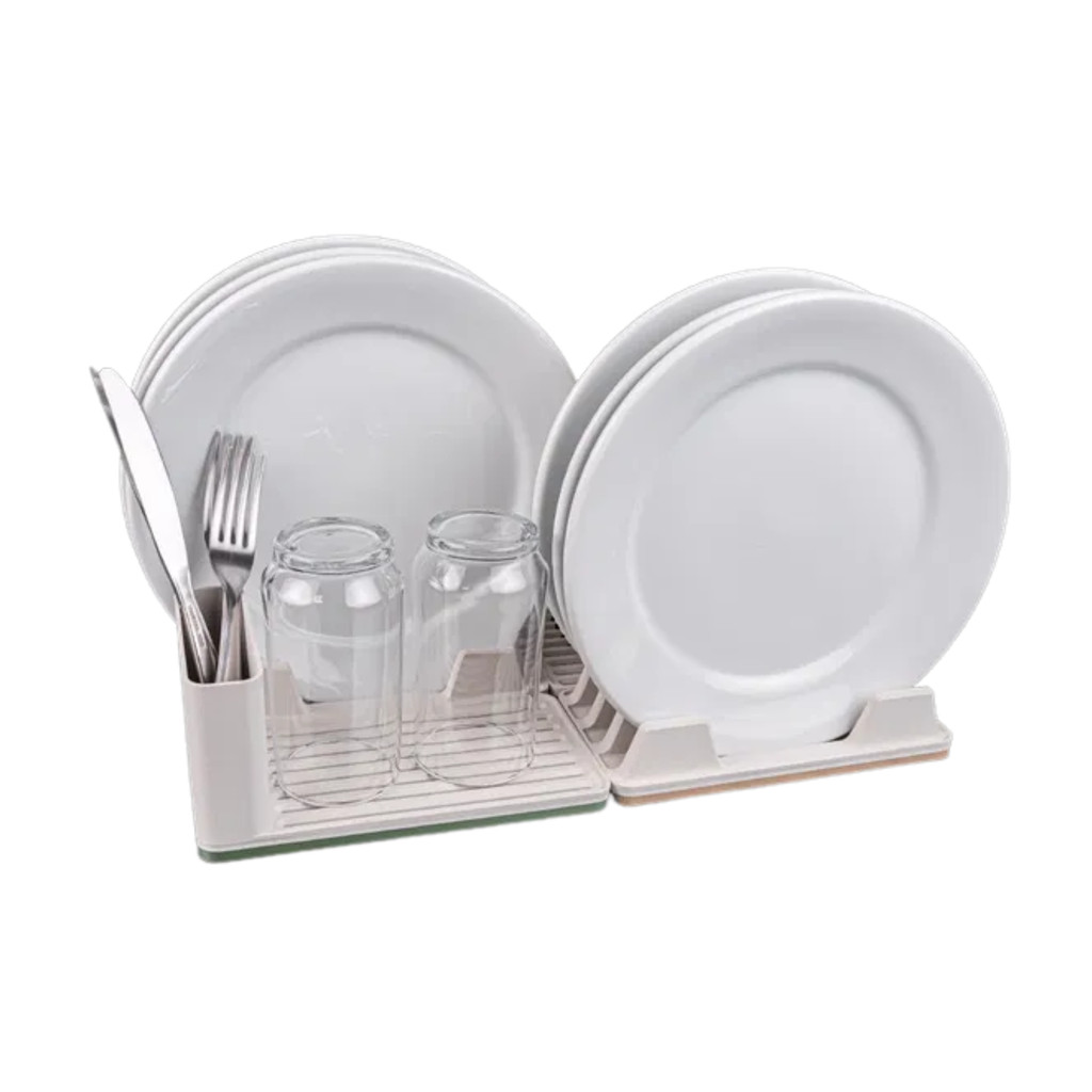 Kit Organizador de Cozinha Pratos e Talheres Branco e Areia Impressão 3D