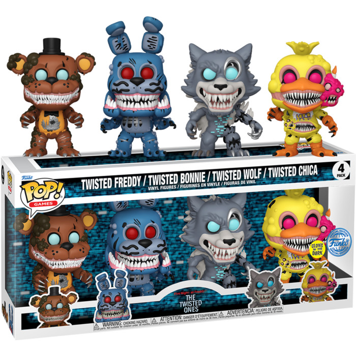 Kit Funko Pop Five Nights At Freddys The Twisted Ones 4 Pack Original Exclusive FNAF Boneco Colecionável Figura de Ação