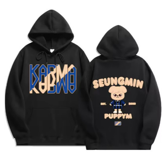 Pullover Moletom Canguru Unissex Algodão Estilo K-Pop SKZOO Inspired Comeback Streetwear Seungmin