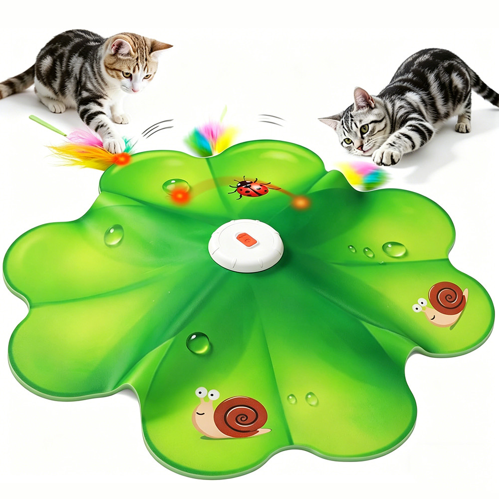 Newpet Brinquedo Elétrico para Gato Brinquedo Automático Interativo Móvel com Pena para Gatinhos Brincar