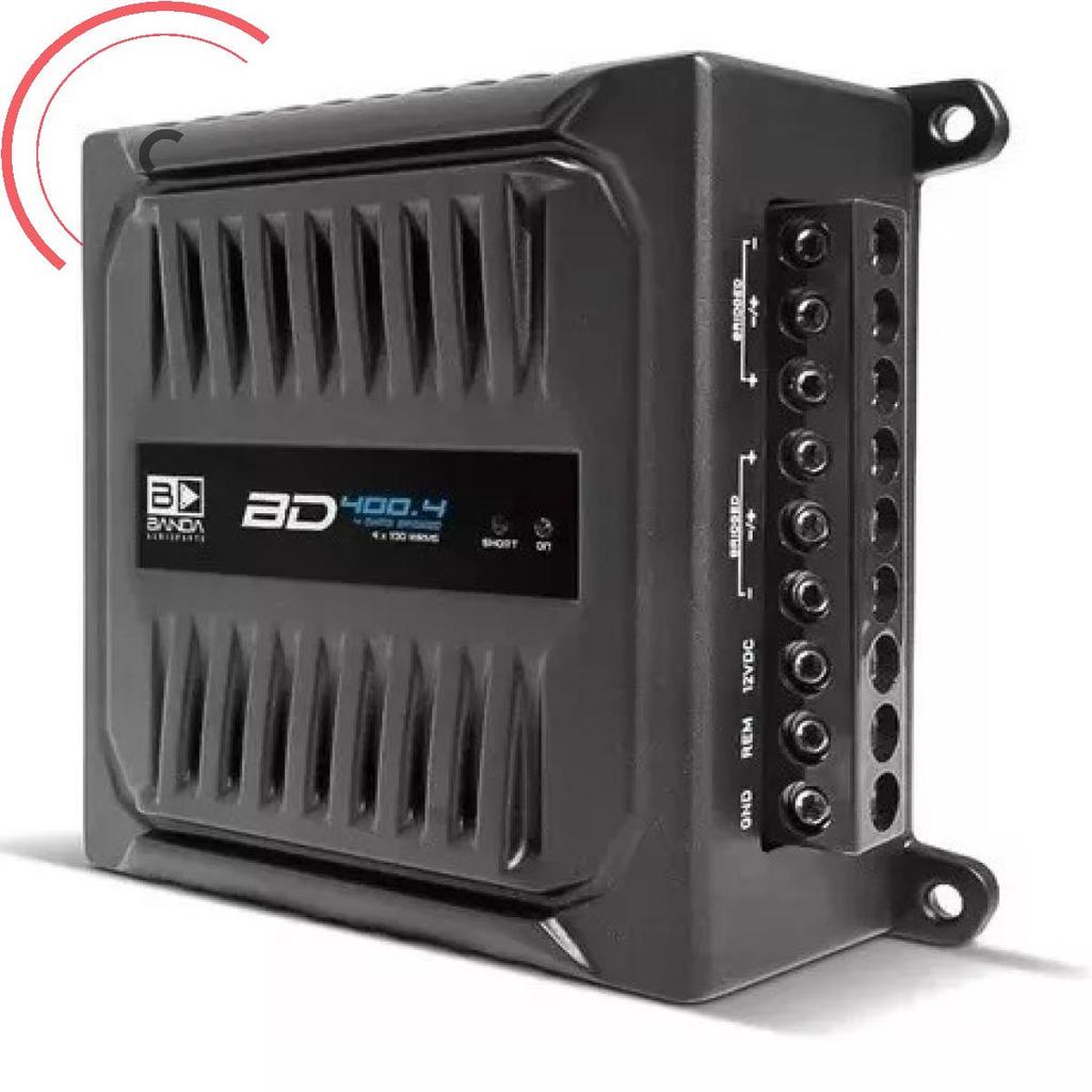 Modulo Amplificador Banda Bd 400.4 400x4 Mono Estéreo Bd400 Cor Preto