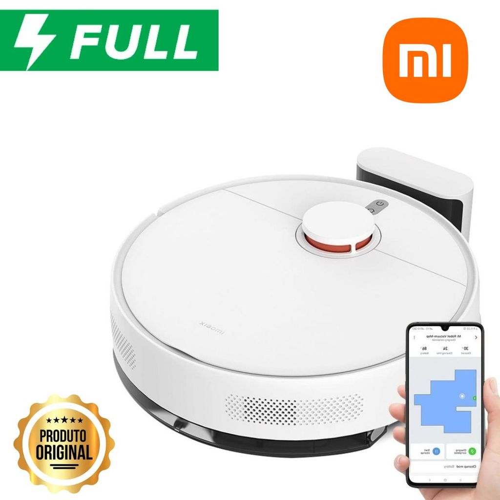Robô Aspirador Xiaomi S40C 5mil PA Inteligente Aspira Passa Pano Auto Recarga Si