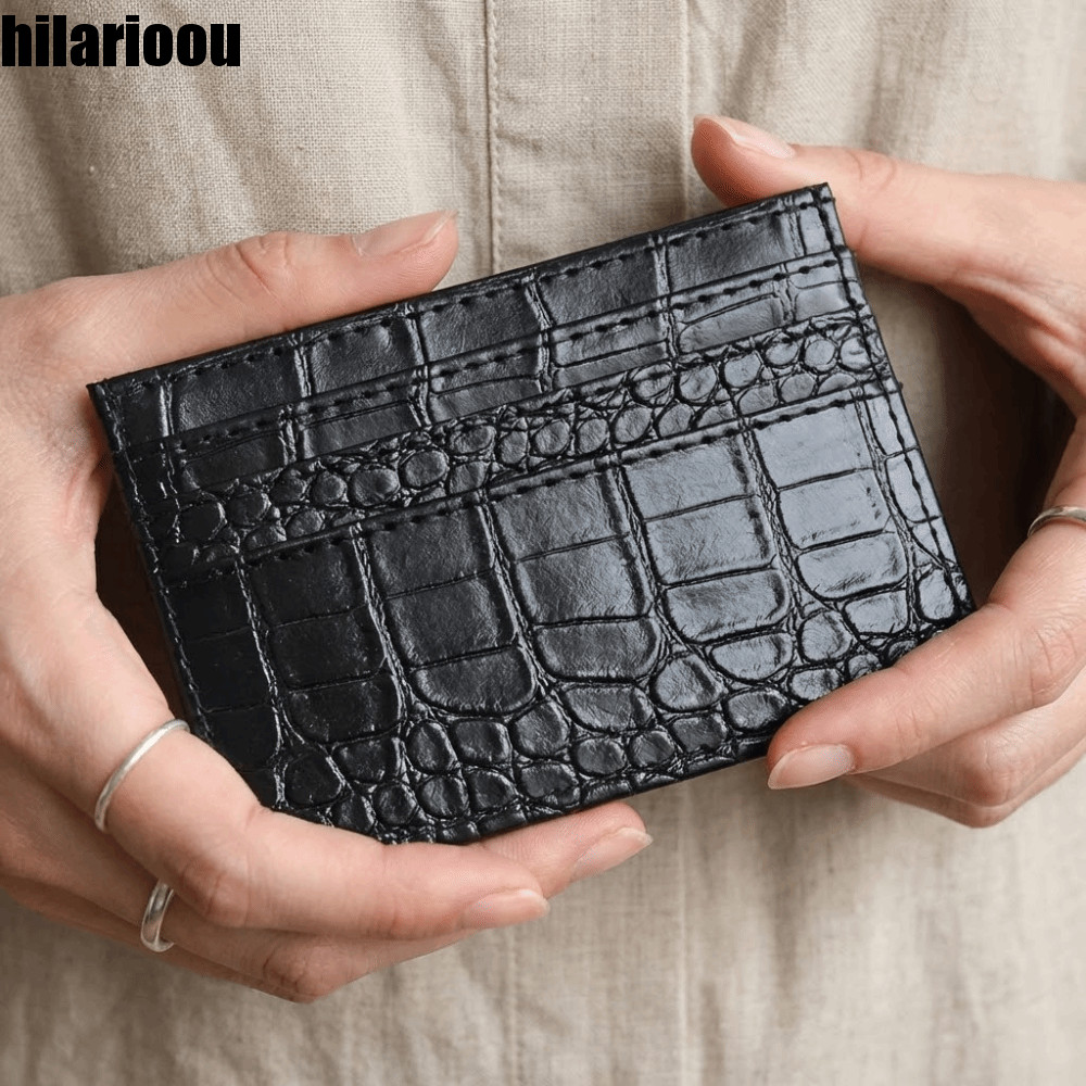 HILARIOOU Mini Porta-Cartões , De Crédito Ultrafino De Couro Pu , Estojo Multifuncional Para Cartão Bancário