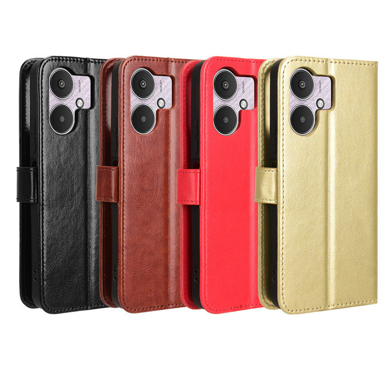 Adequado para redmi 13C 5G caso de telefone redmi 13R Flip caso de couro Xiaomi 