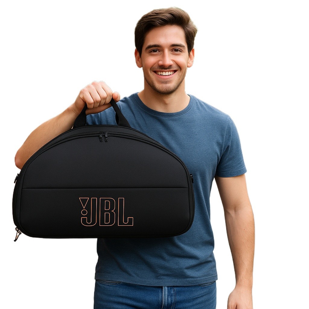Capa de Boombox JBL 1 2 3 4 Case C/Bolso Externo Alça Dupla Regulável Case Resistente