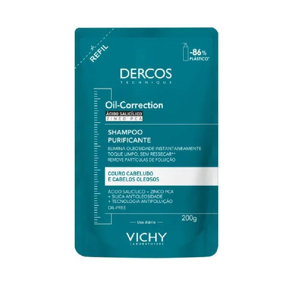 Shampoo Vichy Dercos Oil Correction Refil 200g em Oferta na Shopee