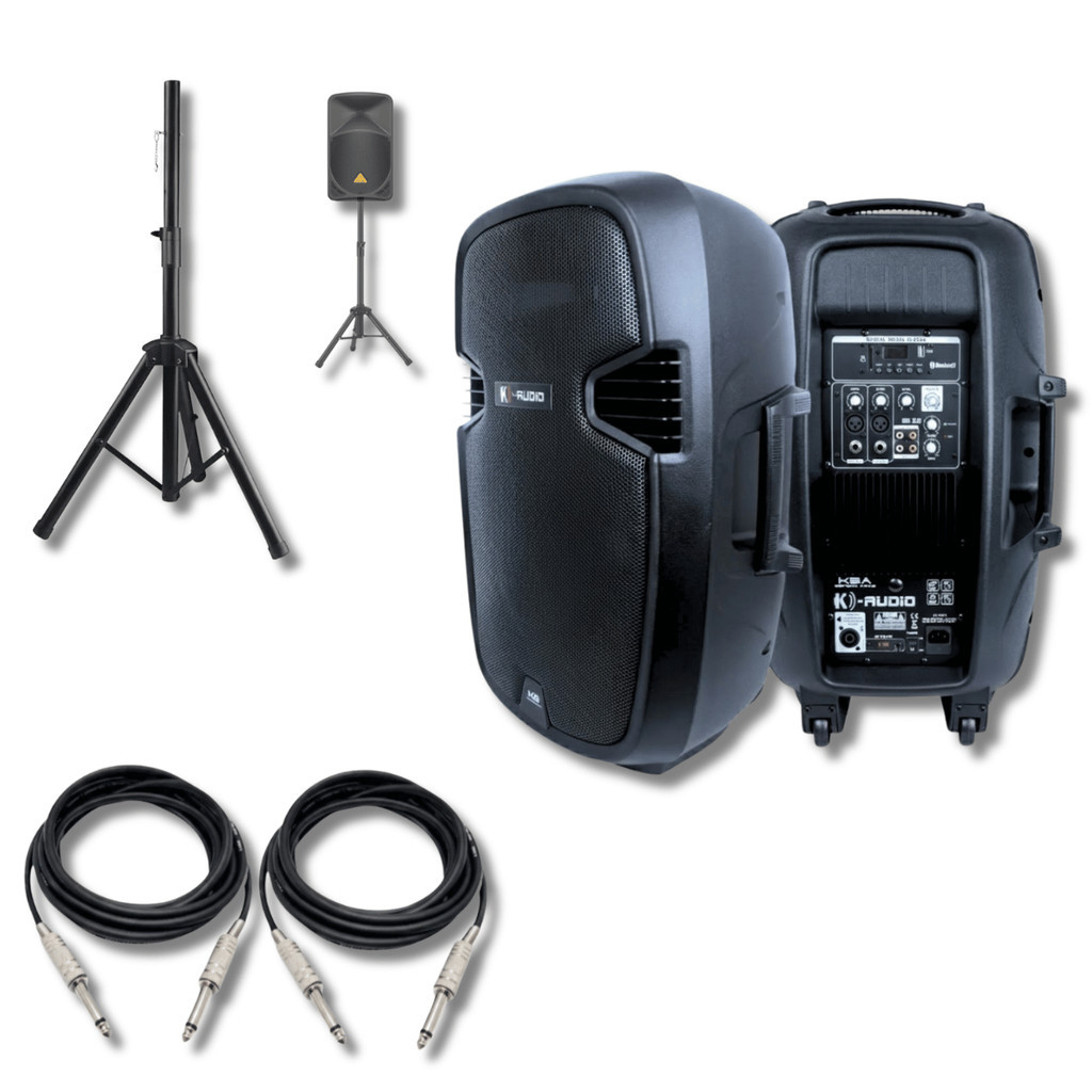 Kit Caixa de Som Ativa Kba12a + Passiva Kb12p Com Cabo P10 e Tripé