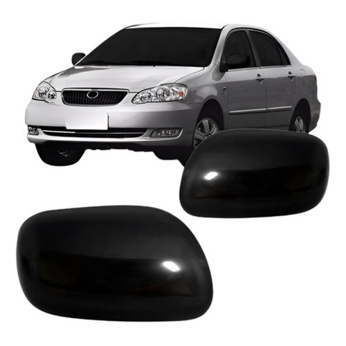 Par Capa Retrovisor Corolla 2003 2004 05 06 2007 Preto Liso