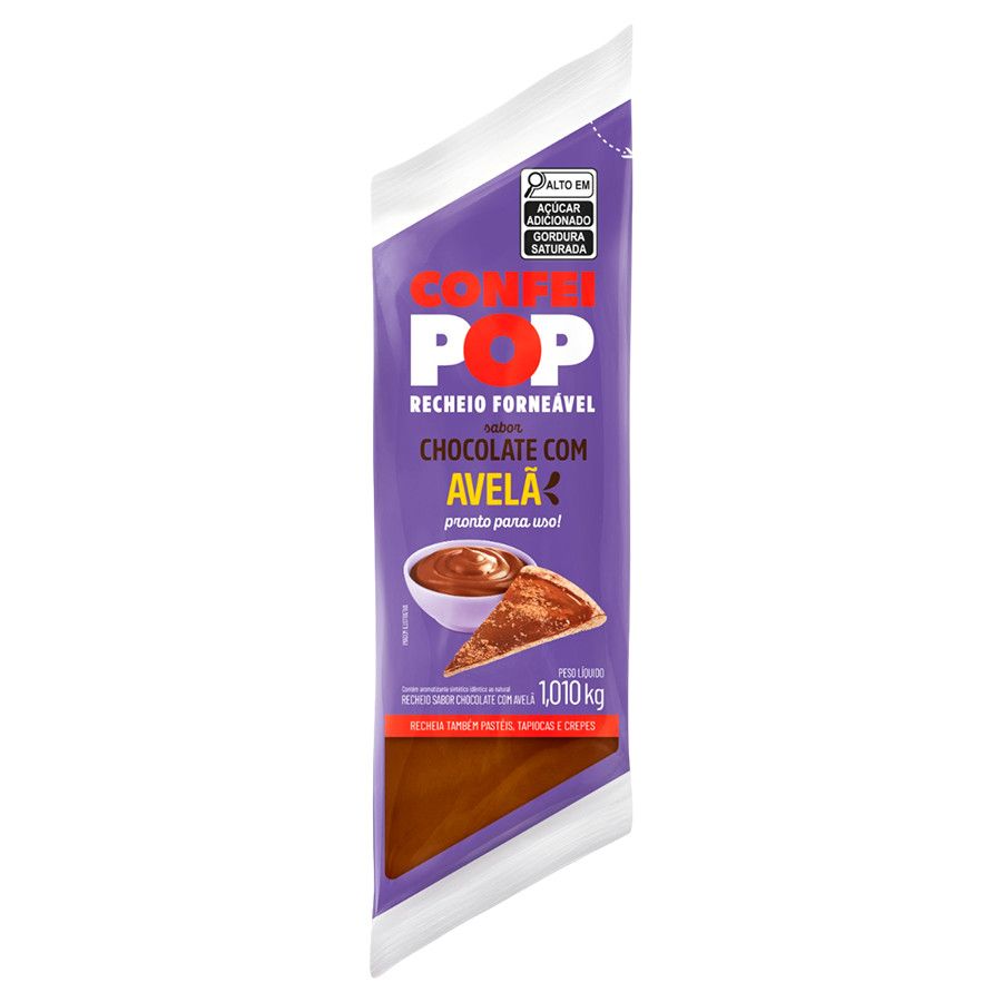 Recheio Forneável Chocolate E Avelã Confeipop 1,01kg Harald