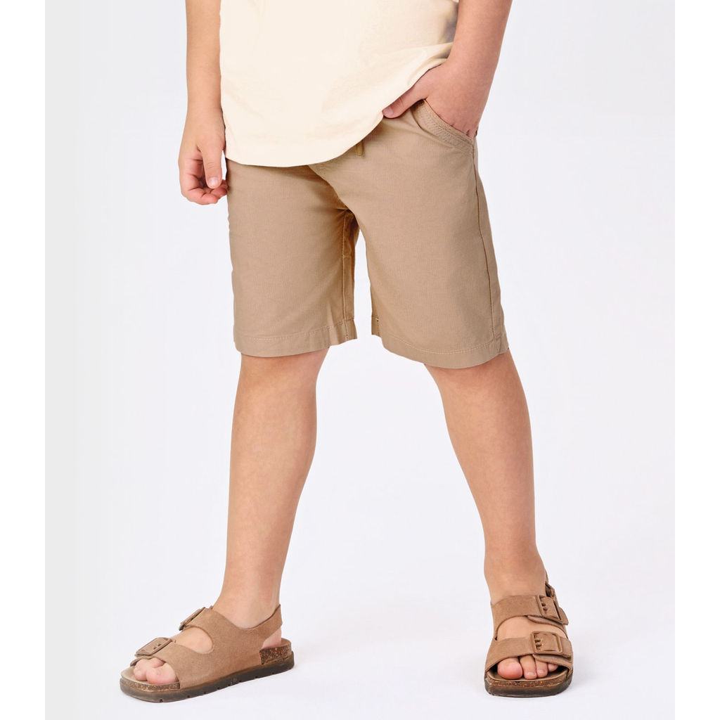 Detalhes do Conjunto Infantil Camiseta Com Bermuda Trick Nick Bege