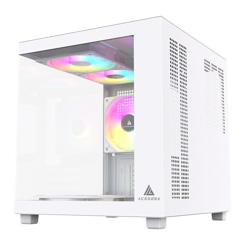 Gabinete Gamer Acegeek Tide, Mid-Tower, Lateral de Vidro, Branco, AG-TIDE-WH