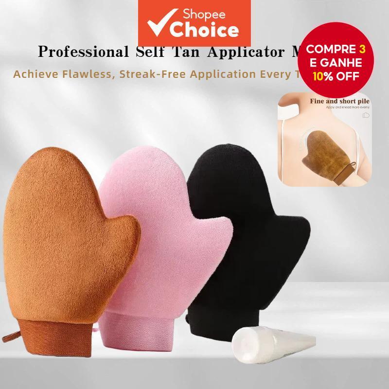 Presente de Natal Beleza 2PCS Luva Autobronzeadora com Aplicador de Loção - Luva de Secagem Rápida Dupla Face para