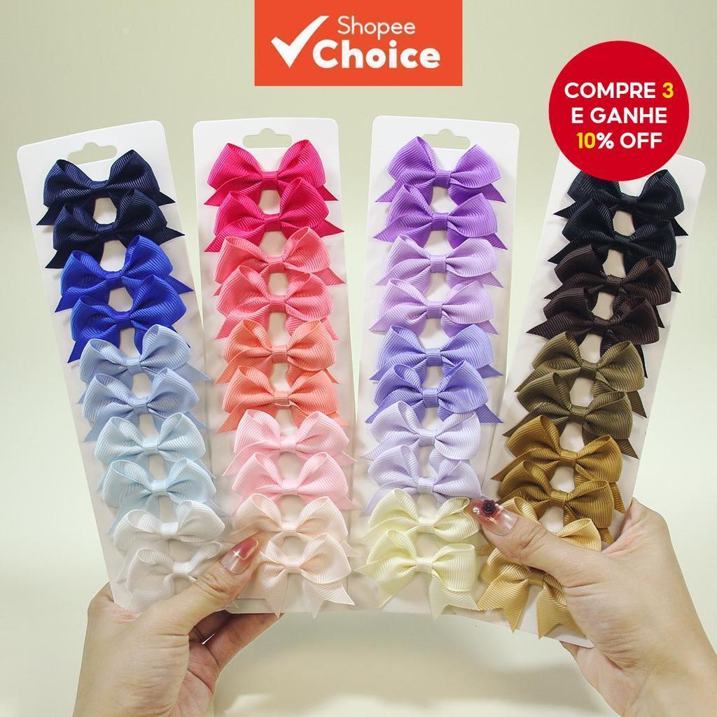 10 Pçs Fita De Gorgorão Arco Grampos De Cabelo Conjunto Colorido Artesanal Para Meninas Crianças Acessórios