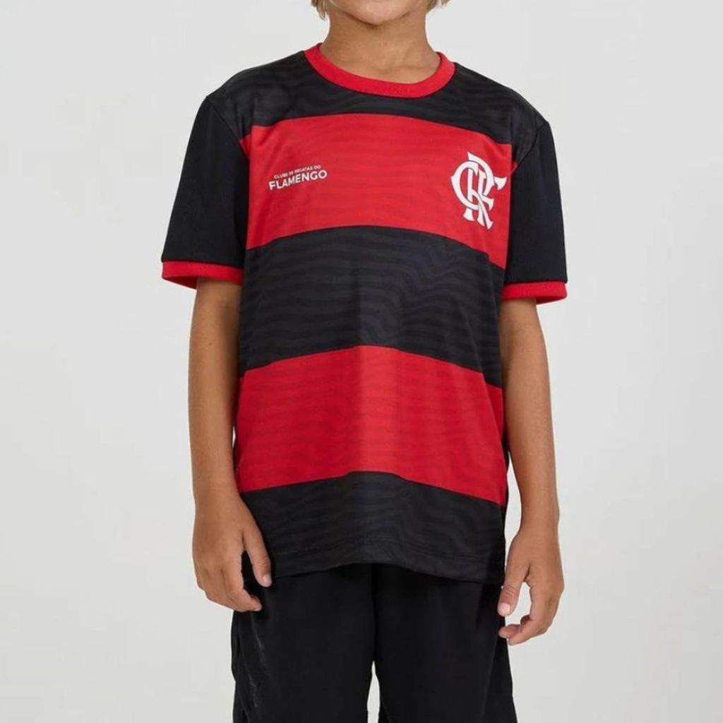 Camiseta Flamengo Infantil Emoção Menino - Preto e Vermelho