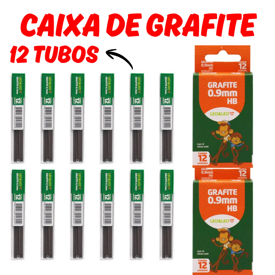 Grafite com 12 tubos HB 0.9mm 0.7mm 0.5mm Lápis Lapiseira Lápis Leo & Leo em Oferta na Shopee