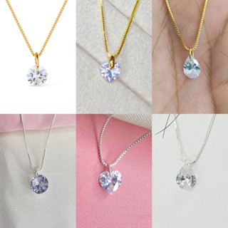 Colar Ponto De Luz pingente Zircônia Coração gotinha redondinho folheado a ouro 18k e prata 925 em Oferta na Shopee