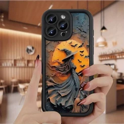 Capa Capinha Para Samsung Galaxy A06 A07 A05S A12 A13 A14 A15 A16 A17 A23 A32 A34 A36 4G Padrão De Bruxa Silicone