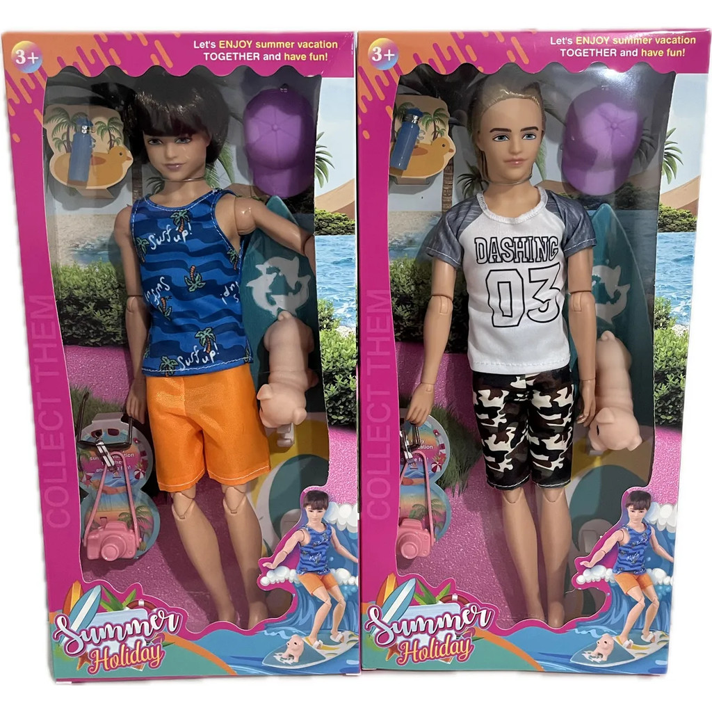 Boneco Surfista Estilo Ken com PranchaArticulado com Roupa de Praia Presente Ideal para Criança em Oferta na Shopee