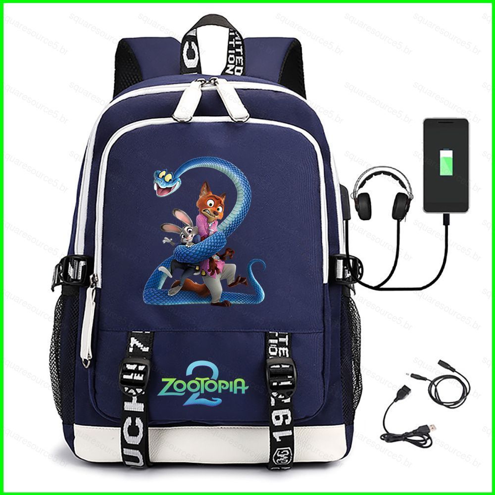 Mochila SQ5 Zootopia 2 Judy Hopps Para Estudantes De Grande Capacidade , Leve , Fofa , Nick Wilde , Bolsa Escolar