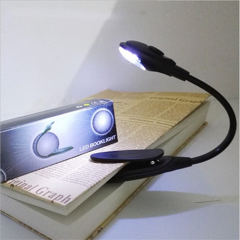 Mini Luminária de Leitura com Luz LED Brilhante/Clips Flexíveis/Brilhante/para Leitura/Livros/Quarto/Viagens/Presente de
