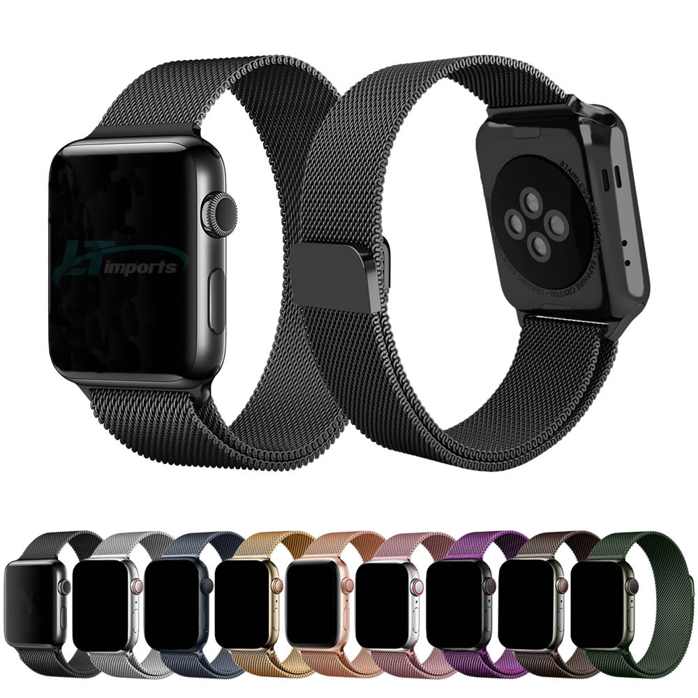 Pulseira Aço Magnetica Milanese LTimports P/ Apple Watch 46mm 11/10 45mm 9/8/7 4