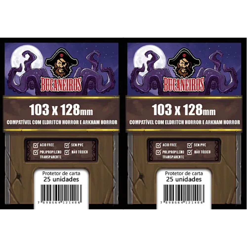 Sleeve Eldritch Horror Arkham Horror Fury Of Drácula Insolável The Witcher Old World 103x128mm Bucaneiros 50 Unids