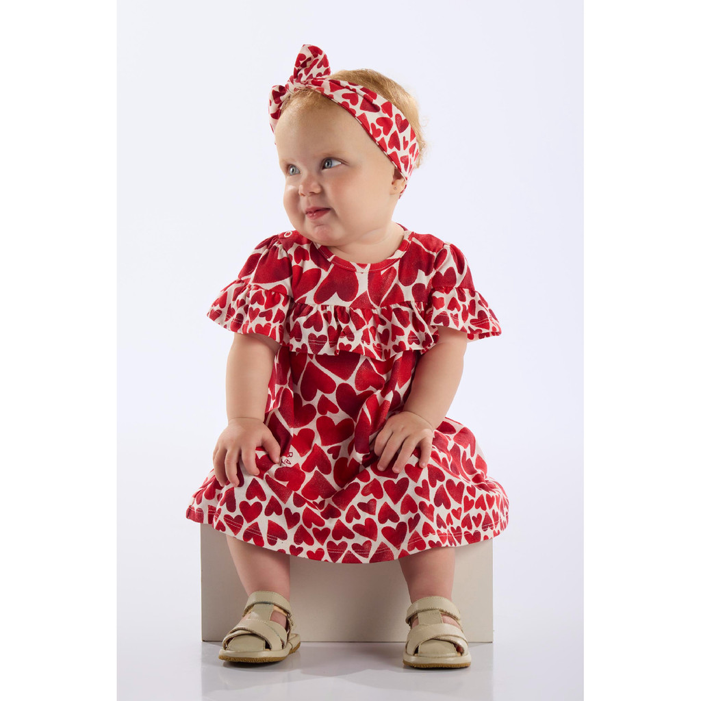 Vestido e Faixa em Algodão Bebê Up Baby