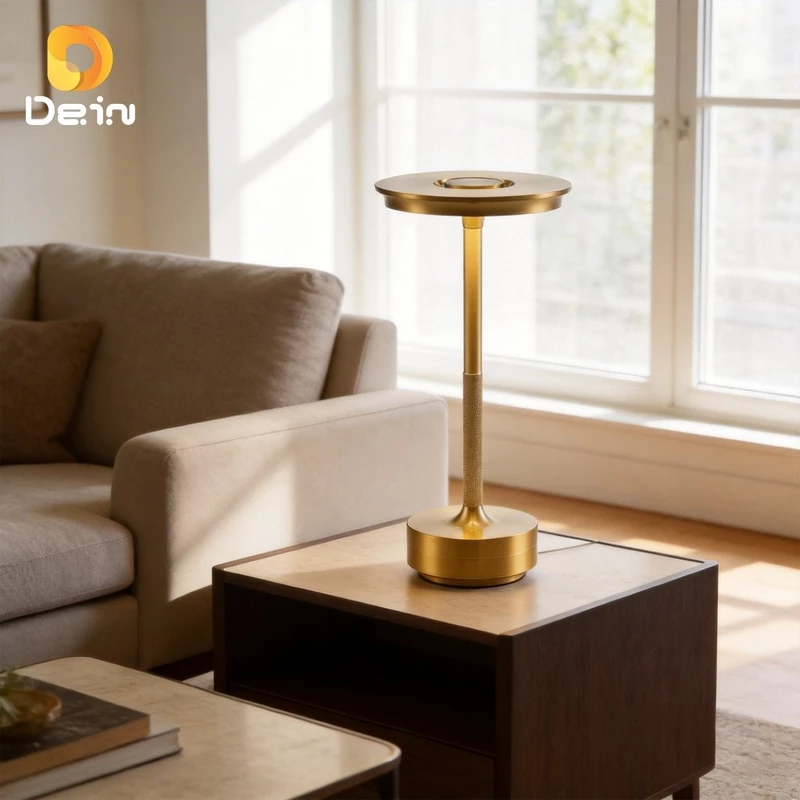 Luminária LED de Mesa Touch Sem Fio Recarregável com 3 Cores de Luz — foto 8