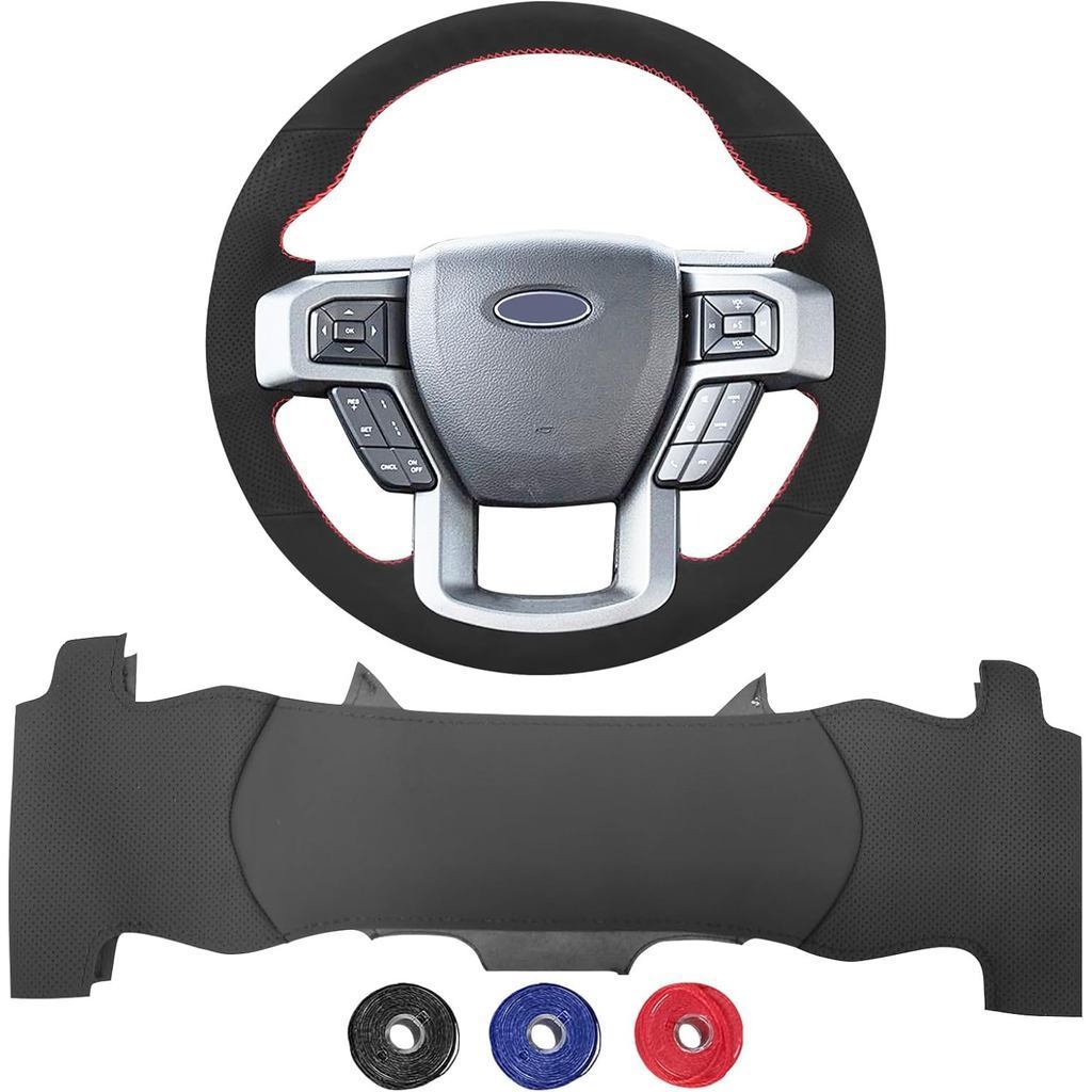 Capa De Volante Costurada À Mão Em Couro De Microfibra Compatível Com Ford F-150 2015 2018/Expedition Limited 2016 Serie