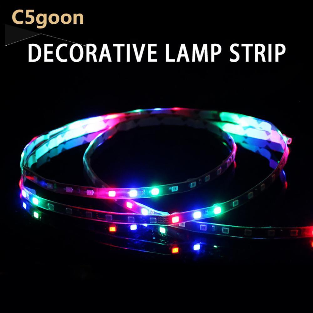 C5GOON 1Pc 45cm LED Luz De Tira SMD 3528 Fita Flexível Corda Listra Ray Lâmpada Interior Do Carro Atmosfera Luzes 12V E5