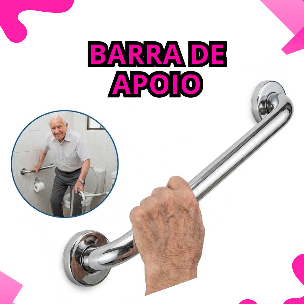 Alça de Apoio Banheiro Barra Inox 60cm Cadeirante 1/2/3 unidades Idoso Deficiente Acessibilidade