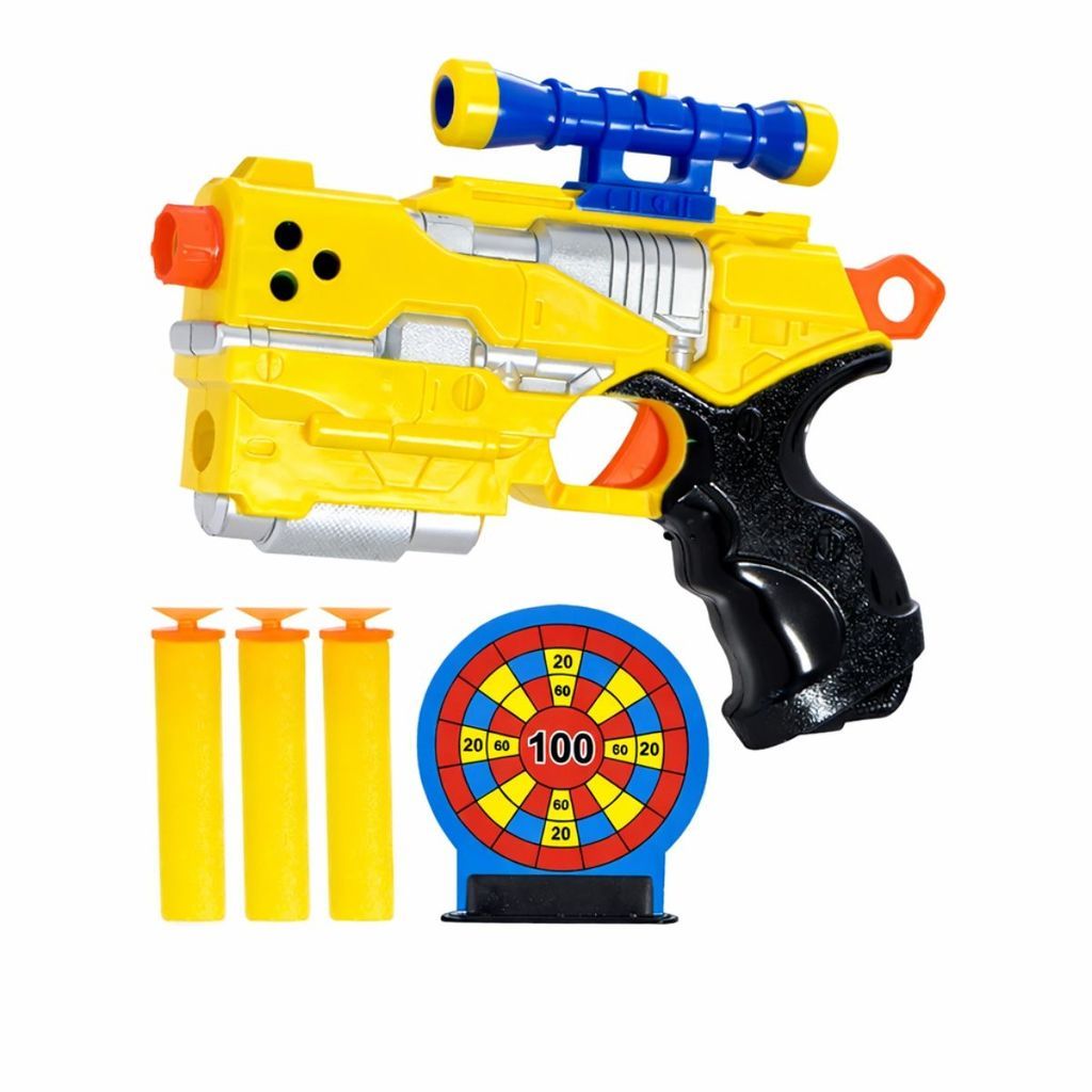 Arminha Soft Bullet com Alvo + 3 Dardos Brinquedo Infantil Seguro Sortida