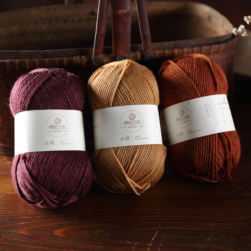 Tricô Life [Yunlang] Fio de lã pura Merino lavável à máquina, lenço de malha à mão médio grosso, fio de agulha