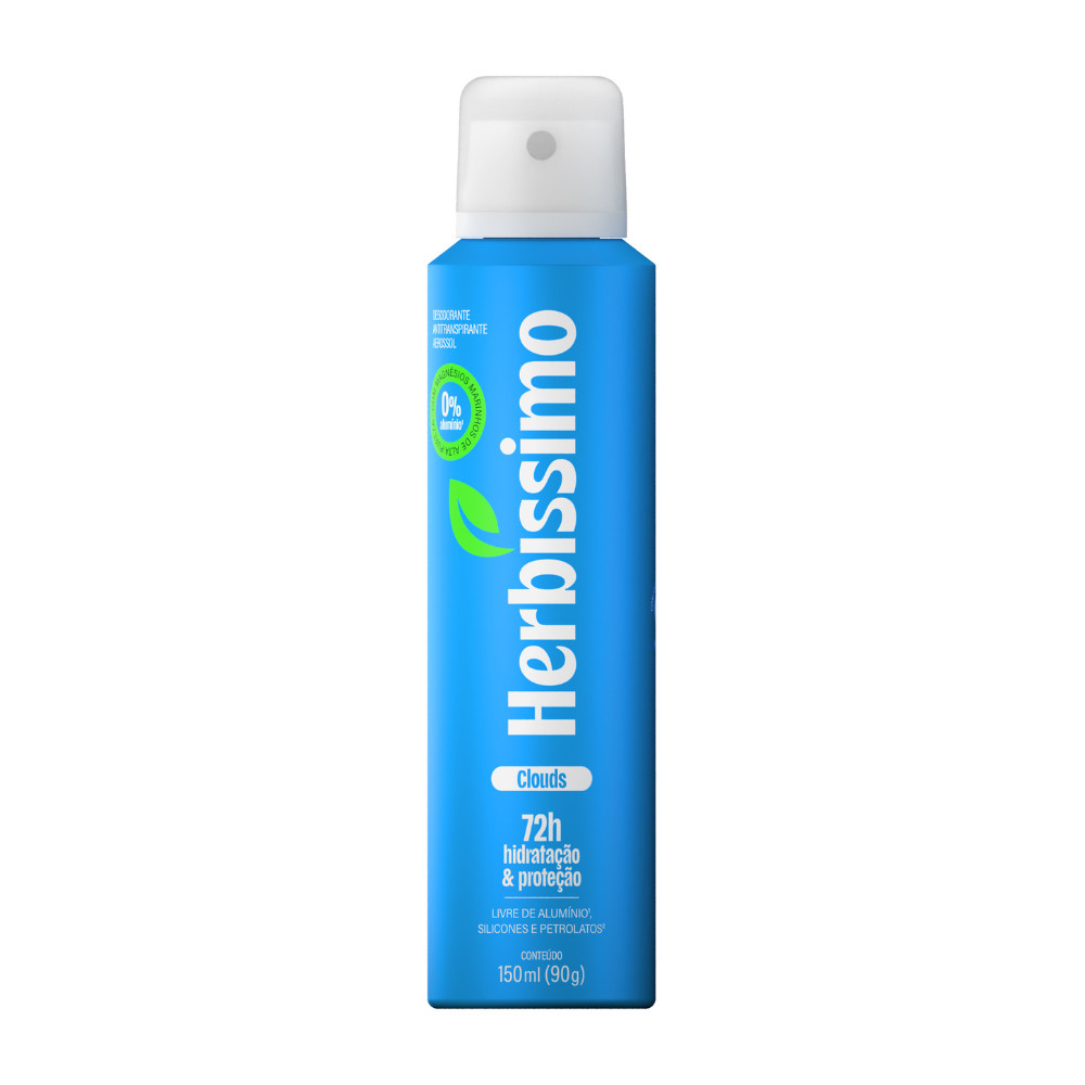 Desodorante Antitranspirante Aerossol Zero Alumínio Herbíssimo Clouds 150ml