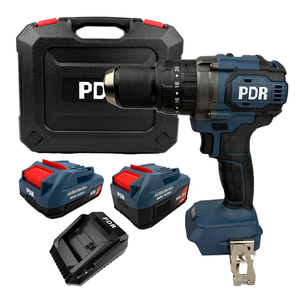 Parafusadeira/Furad Imp 1/2" a Bateria 20V PDR Pro-B70i + 1 Bateria 4Ah 20V + 1 Bateria 2Ah 20V + Carregador + Maleta