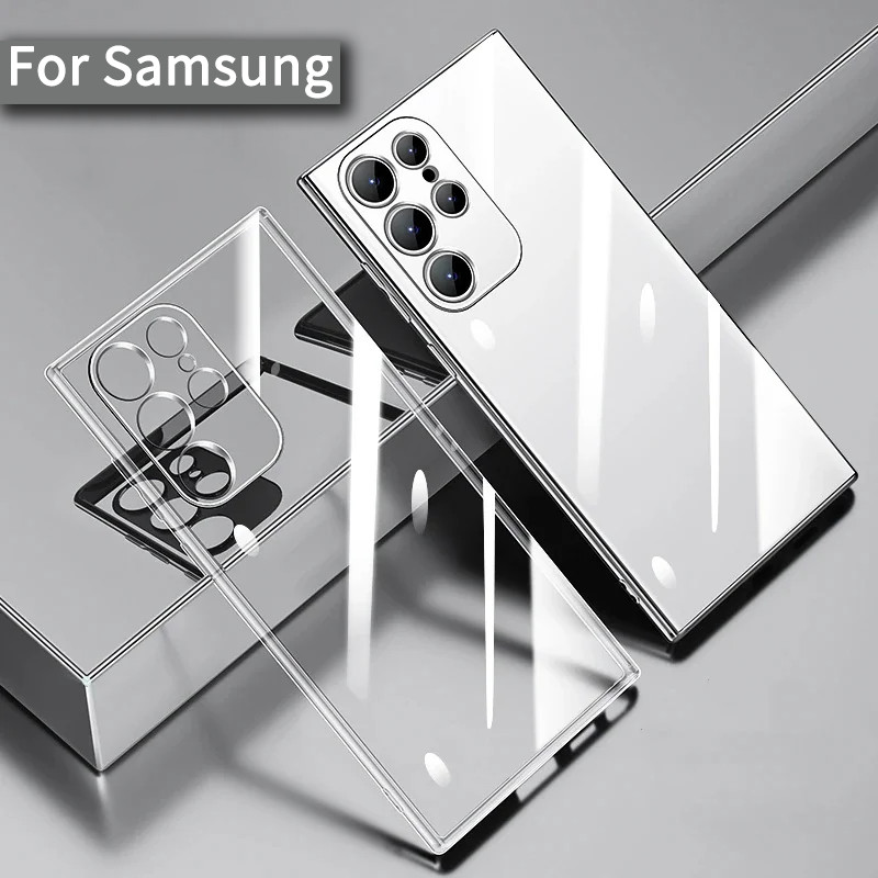 Capa de silicone cristal premium para Samsung S20 S21 S22 S23 S24 S25 EDGE S26 Ultra Plus FE