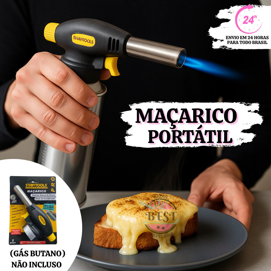 Maçarico Culinário Portátil de Cozinha Multiuso Manual com Controle de Chama Gourmet STARTOOLS