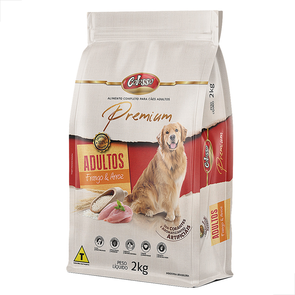 Ração Caes Adultos Racao Colosso Premium Sabor Frango Arroz 2kg — Oferta Verificada