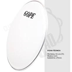 Pele Gope Original 12" Nylon Leitosa Branca Resistente Percussão