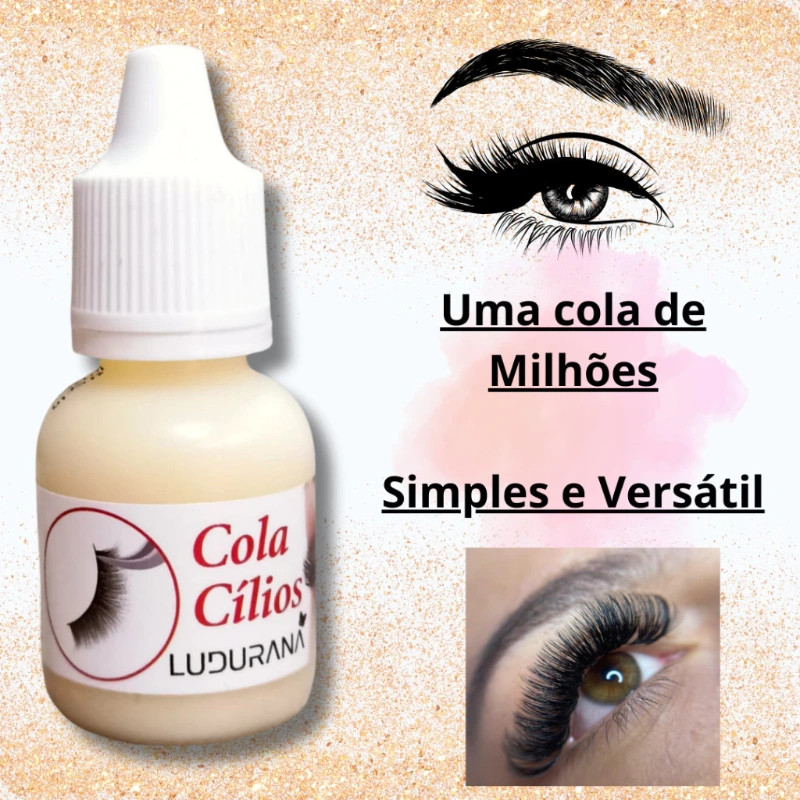 Cola para Cílios Ludurana Transparente Profissional Fio a Fio Secagem Rápida Longa Duração Resistente à Água