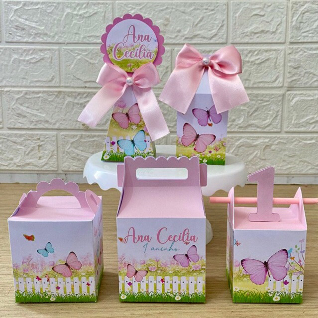 Kit Festa Jardim Encantado das Borboletas – Caixinhas Personalizadas Pegue e Monte Lembrancinhas de Aniversário