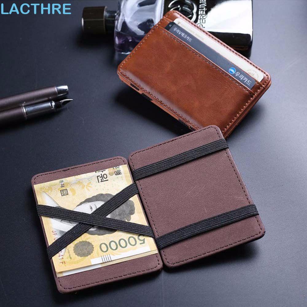 Carteira De Couro LACTHRE Cartão Bancário Ultrafino Slim Fashion Masculina Mini Bolsa Para Dinheiro